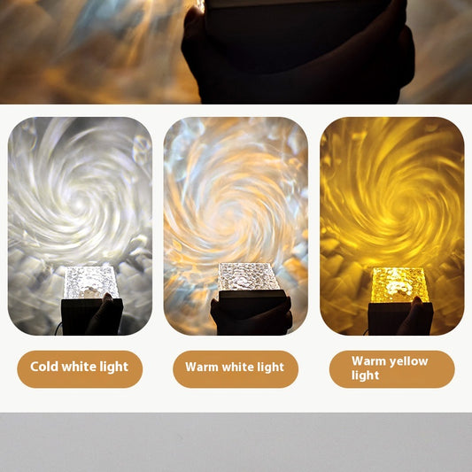 Rotating Water Ripple Small Night Lamp